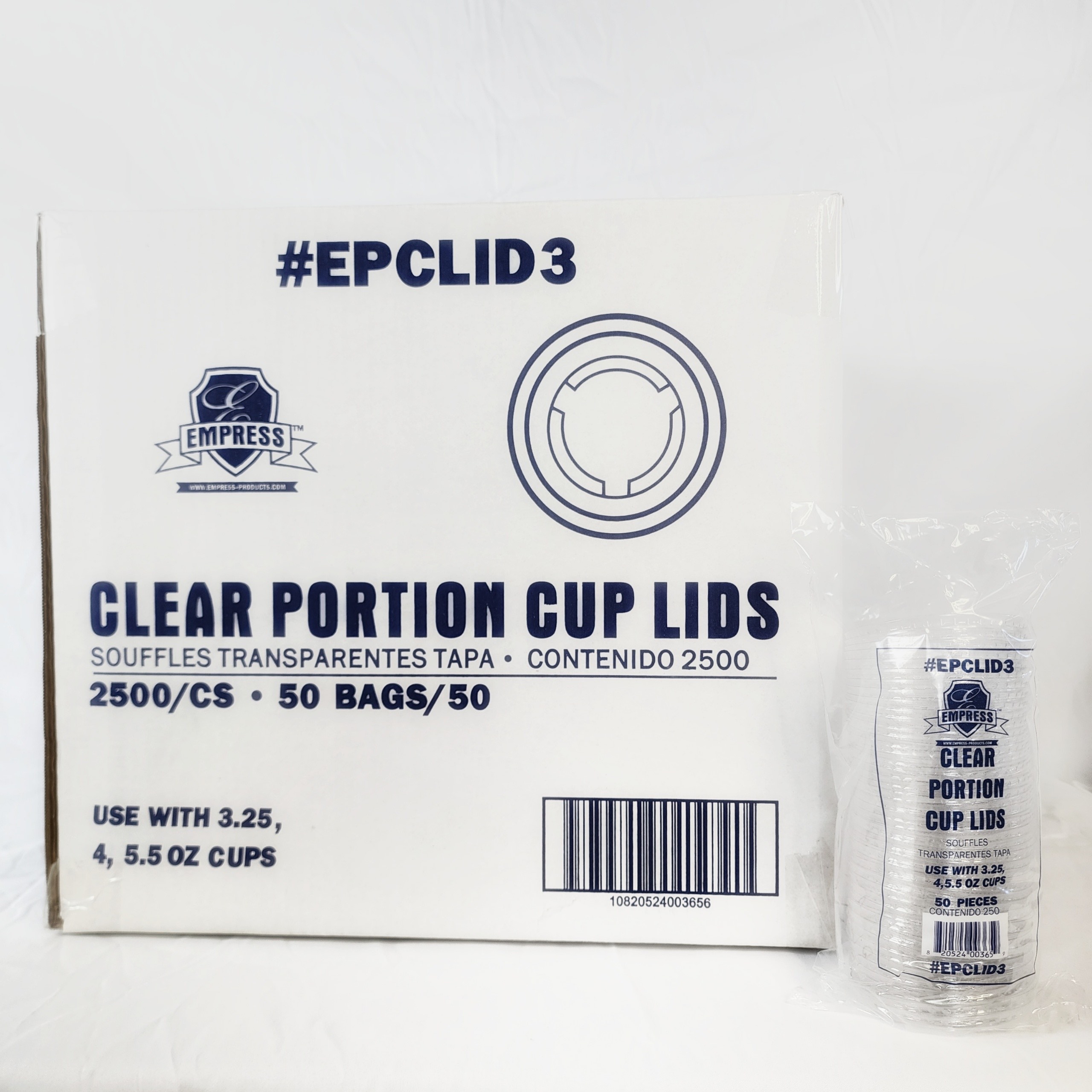 Empress Lid for 3.25oz 4oz and 5.5oz Plastic Portion Cup (case)