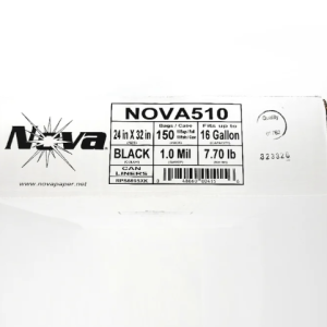 NOVA 24x32 1.0 mil Black Trash bag (150 Per Case)