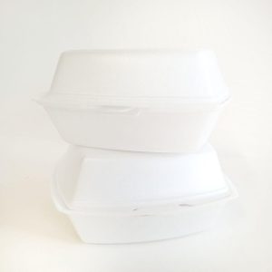 Monogram Container 6x6 foam 1 compartment white to go (sleeve)